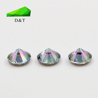 Padiation topaze mystique naturelle forme ronde pierre précieuse en vrac pierre de topaze blanche pour colliers de bijoux de mode