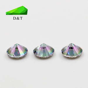 Padiation topazio mistico naturale forma rotonda pietra preziosa sciolta topazio bianco pietra per collane di gioielli di moda - Product Image 6