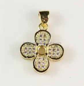 Cheap 22K Gold Filled Jewelry Dubai Jewelry Pendant Four Leaf Clover Pendant Shape