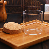 De vidrio de borosilicato hermético tarro de galletas con tapón de corcho