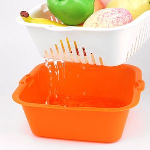 Cuisine <span class=keywords><strong>Double</strong></span> Panier De Vidange pour laver les légumes et Fruits Bol pour Cuisine Salon - Product Image 3