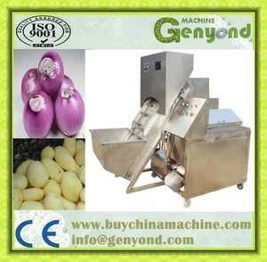Usine Genyond Offres Spéciales éplucheur d'oignons industriel entièrement automatique épluchage et racines queues deux edds machine de découpe - Product Image 2