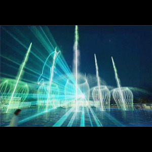 Effets 3D en extérieur, utilisation d'un projecteur laser, fontaine spéciale d'écran d'eau