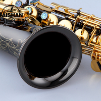 Professional Alto Saxophone with Black Nickel Body and Gold Lacquer Surface Eb Tone Music Instrument