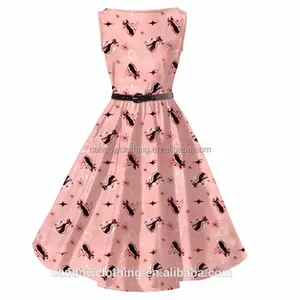 Women Elegant Houndstooth Retro Vintage 1950s 60s Rockabilly Swing Summer Dresses