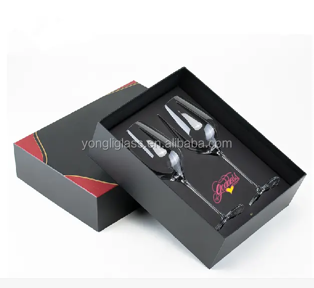 Hot selling special promotion gift , crystal red wine glass gift set,wine glass box gift sets