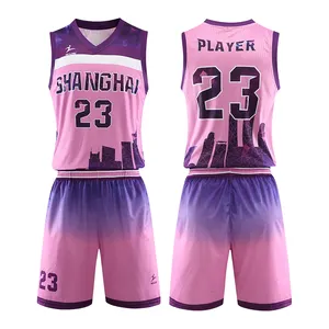 I produttori di sublimazione della tintura di usura uniforme della squadra di basket progettano maglie da basket giovanili personalizzate