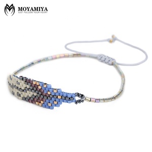 MI-B180020 Moyamiya fait main Miyuki perles de rocaille Feuille/Plume Bracelet Perle Chaîne bracelet à Breloques - Product Image 4