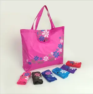 Colorful flowers button folding bags can be printed logo custom size