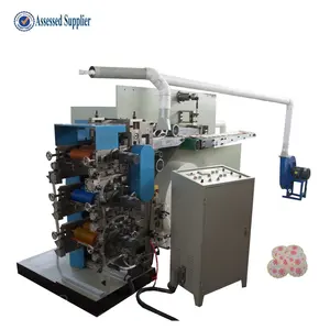 Automatic PE Coated tissue paper cup coaster printing machine color printed embossed paper cup tray cutting and making equipment