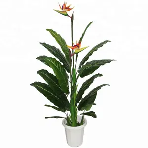 New Plastic Green Artificial Decorative Bird Of Paradise Bird Palm Potted Plant