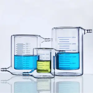 Double Layer Laboratory Jacketed Glass Reaction Bottle for Chemical Experiments and Research