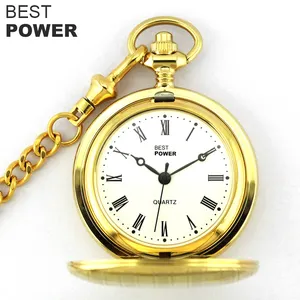 Custom Made Gold Quartz Classic Goedkope Quartz Ketting Zakhorloge