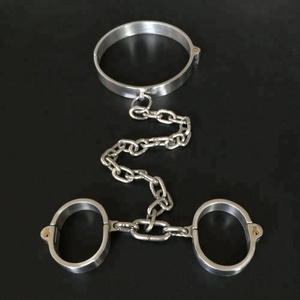 Set 2 Pezzi <span class=keywords><strong>Collare</strong></span> Bondage + Manette per Sesso, <span class=keywords><strong>Collare</strong></span> in Acciaio, Restrizioni <span class=keywords><strong>BDSM</strong></span>, Manette, Giocattoli Sessuali per Coppie, Gioco per Adulti - Product Image 2