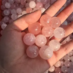 Wholesale cheap natural rock rose quartz crystal ball sphere pink Quartz Ball