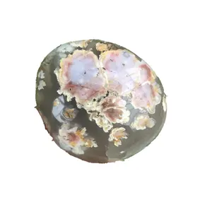 ธรรมชาติ elegant Sakura Agate ขัดสีคริสตัลร่วงน้ำ agate reiki cherry blossom ปาล์มหิน