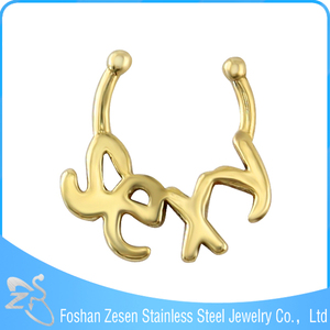 थोक गैर भेदी नकली पट नाक अंगूठी तांबा पीतल मढ़वाया के साथ - Product Image 5