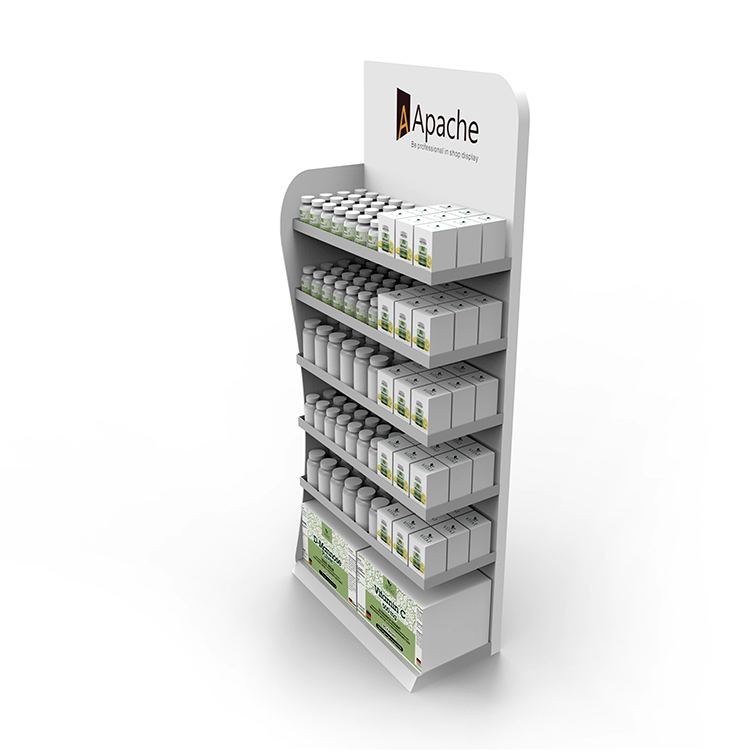Hot Selling Pharmacy Drug Display Stand Wood Medicine Display Rack With Custom Logo — view 2