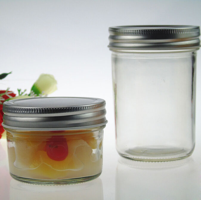 wide mouth recycled glass food jars
