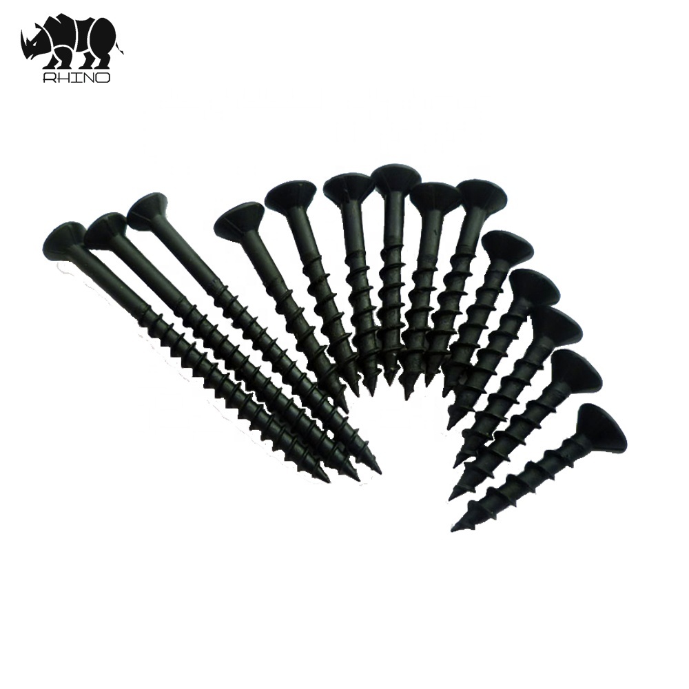 Chine attache de haute qualité standard vis à bois en acier C1022 phosphaté noir couleur 3.8x65 gypse vis de cloison sèche