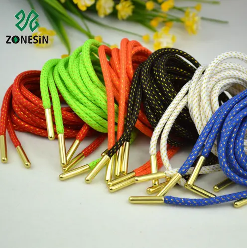 ZONESIN Custom Glitter Dress Shoe Laces With Gold Tips