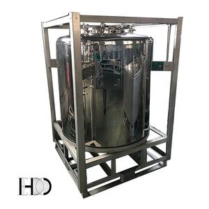 Conteneur IBC en acier inoxydable de qualité alimentaire Wanlong pour liquides dangereux avec cadre de sécurité 1000L 4 voies pour chariot élévateur - Product Image 1