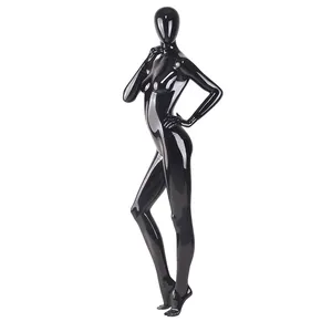 Vetrina negozio di moda astratta sexy uovo manichino testa delle donne lucido femminile nero mannequin