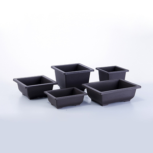 Bonsai Pot 16.4*12.1*6.1cm Plastic Rectangle Dark Brown Color Desktop Decor Durable Garden Bonsai Pot Set Of 6 Succulent Planter