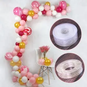 5 Meters Balloon Arch Decor Strip Connect Chain Transparent Plastic DIY Tape Party Supplies for Wedding Birthday Hen Party BA009