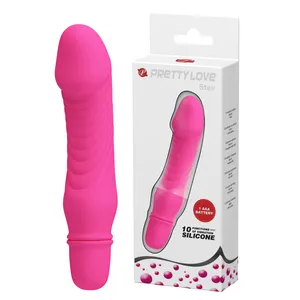 Vibrator tongkat pemijat peluru Mini, mainan vibrator ajaib tanpa kabel 10 Kecepatan tahan air-pink