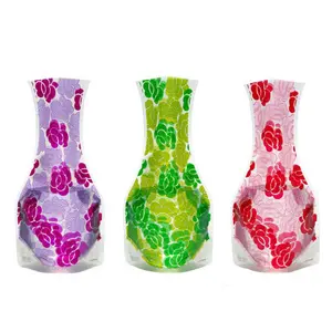 Vase à fleurs pliable en plastique souple et durable, facile à ranger