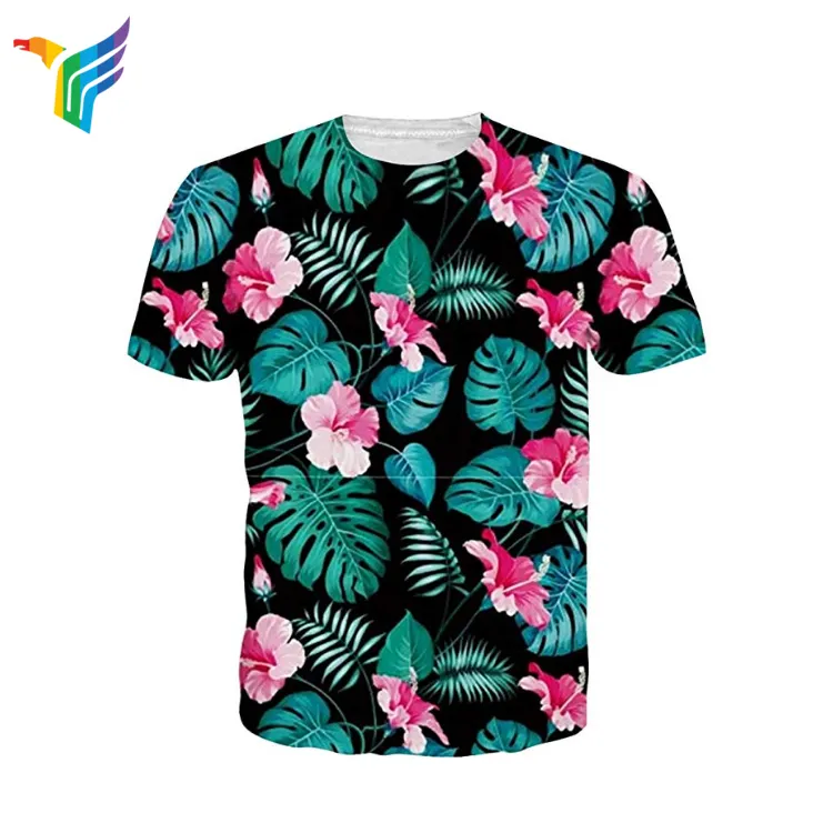 Оптовая продажа из Китая, мужские хлопковые дышащие футболки с сублимационной печатью, индивидуальные праздничные повседневные мужские футболки из Бангкока, Гавайский пляж