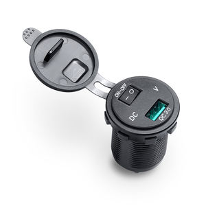 Kewig personnalisé QC3.0 double chargeurs de voiture USB charge rapide avec surveillance de tension et bouton de commutation pour téléphones mobiles et bateaux - Product Image 1