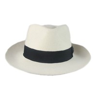 Nouveau style laine feutre hommes fedora chapeau Michael Jackson style blanc