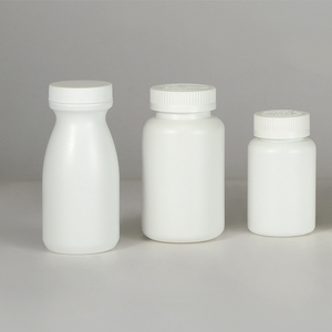 백색 까만 착색된 플라스틱 약 병 편평한 음식 급료 단백질 분말 단지 - Product Image 2