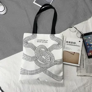 Fabrika toptan en iyi fiyat kanvas çanta moda tasarımı özel baskı kullanımlık pamuk tote çanta