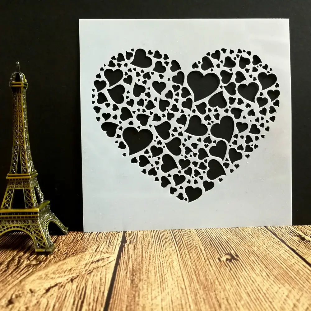 Sposa cuore Stencil Set modello di disegno