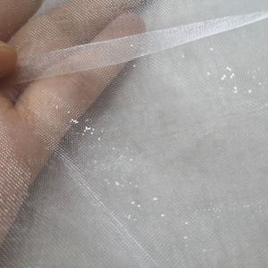 Tissu d'organza en <span class=keywords><strong>verre</strong></span> <span class=keywords><strong>de</strong></span> soie brillant, fil <span class=keywords><strong>de</strong></span> perles blanches et brillantes pour les robes/tissu décoratif - Product Image 3