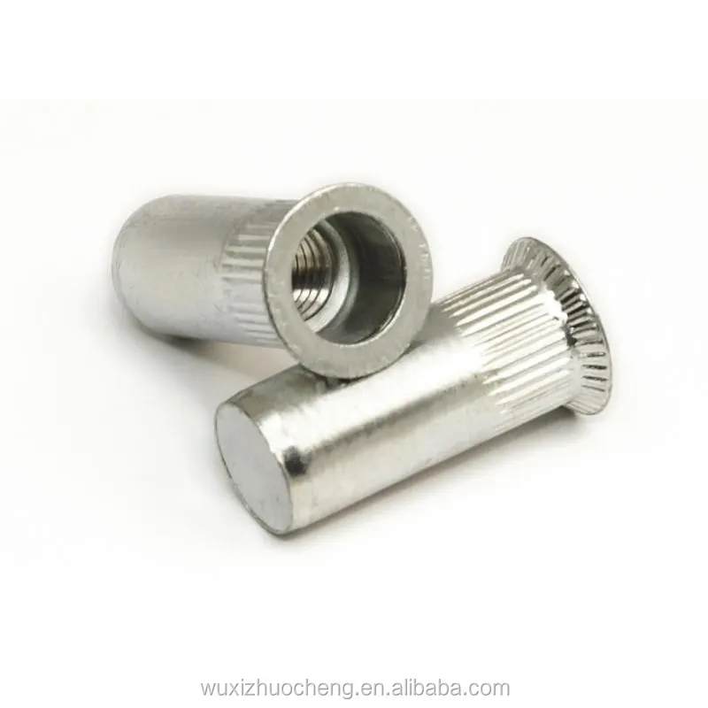 3/8 5/16 5/8 pull aluminum 304 stainless steel a2 threaded closed end knurled rivet nut half hex m 10 m6 closed