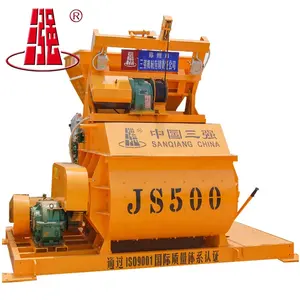 0.5m3 JS500 double shafts concrete mixer used in concrete block making production line