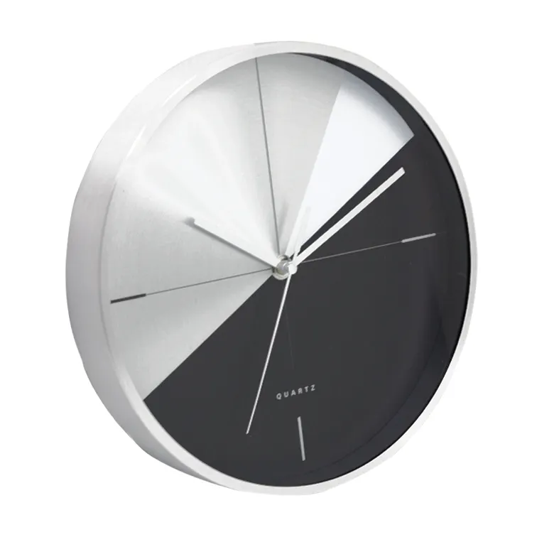 Серебристый, черный цвет, 10 дюймов Часы римскими цифрами металлические настенные часы