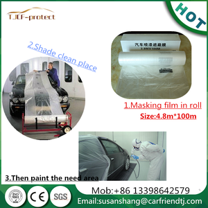 Hdpe plástico auto pintura de enmascaramiento película <span class=keywords><strong>sin</strong></span> soldadura se utiliza para la decoración del <span class=keywords><strong>hogar</strong></span> - Product Image 4
