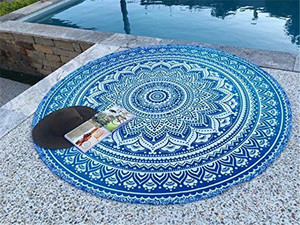 <span class=keywords><strong>Alson</strong></span> drop shipping Rond Serviette De Plage/Tapis De Yoga Épais Terry avec Fringe Glands - Product Image 4