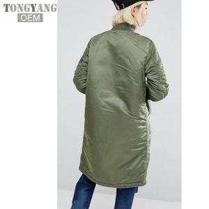 TONGYANG Chaquetas y abrigos largos de invierno Abrigo de primavera para <span class=keywords><strong>mujer</strong></span> Chaqueta de bombardero verde oliva informal Chaquetas básicas para <span class=keywords><strong>mujer</strong></span> - Product Image 4