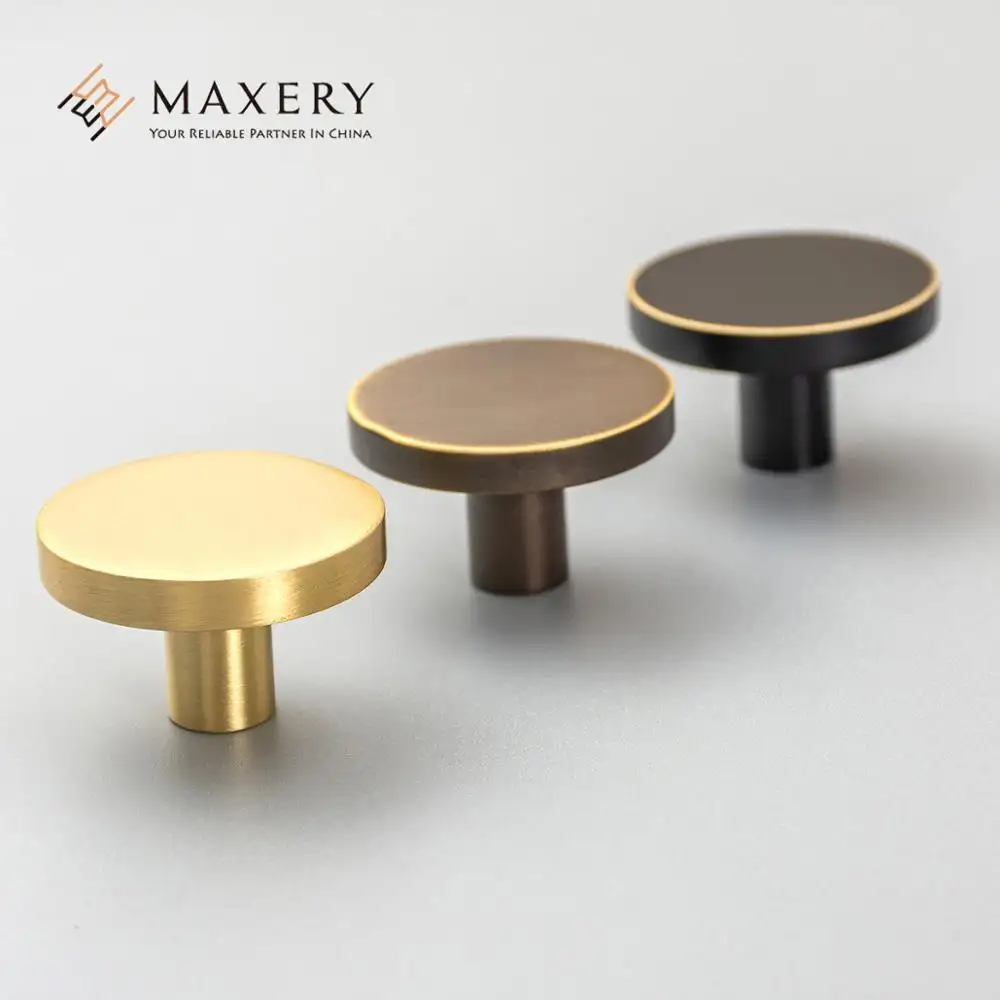 Maxery Antique Black Round Brass Door Handle Cabinet knob Wardrobe handles and knobs Drawer pulls