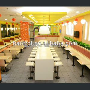 Muebles de superficie sólida diseños modernos restaurante hotpot Mesa, diseños modernos mármol artificial mesa de comedor - Product Image 5