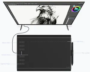 Huion — tablette graphique New 1060 PLUS, 8192 niveaux de sensibilité à la pression