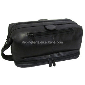 2018 hombres plegable de viaje de cuero bolsa de lavado cosmética bolso <span class=keywords><strong>neceser</strong></span> para hombres - Product Image 1