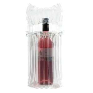 Factory Bags Plastic Wine Bottle Air Bag Column Stock Plastic Heat Seal Hot Stamping Bag With Valve Shock Resistance Accept PA/NY