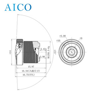 1/4" F2.1 5mp 1.27mm 185 Deg Megapixel M12 Automotive Car Lens - Product Image 2